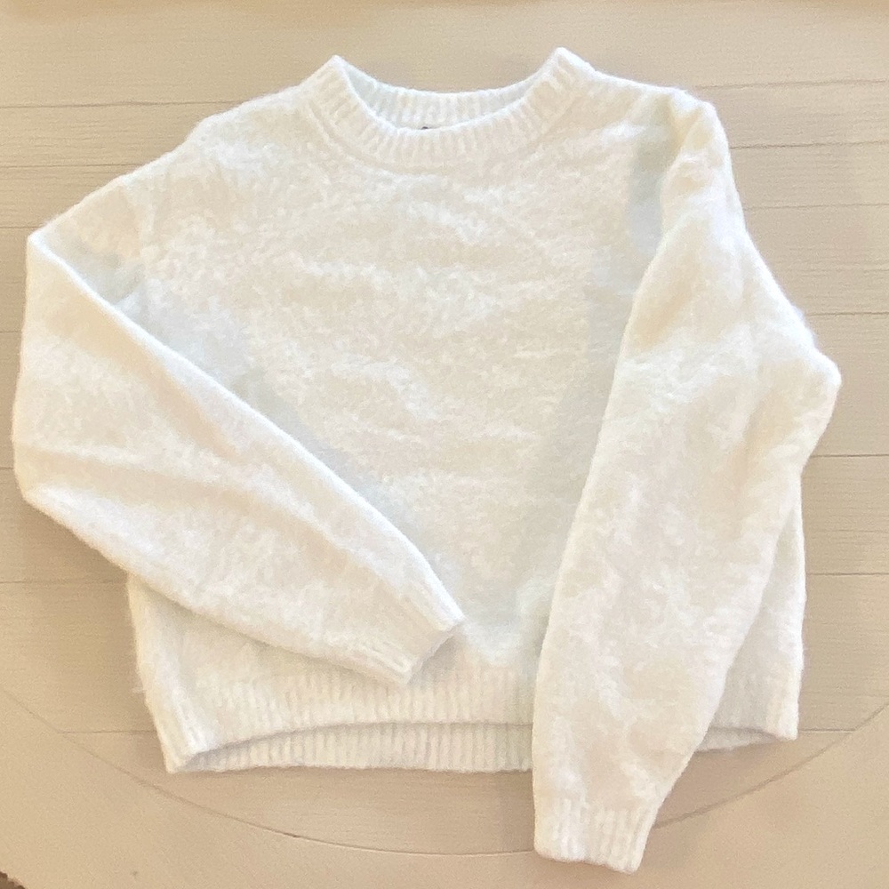 White furry sweater top